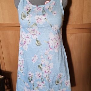 Floral Sleeveless Dress in Blue